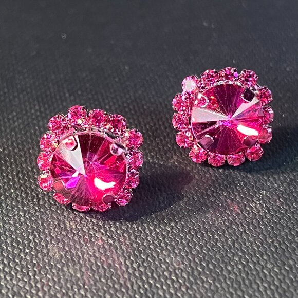 Choker Necklace Earrings Jewelry Set Zirconia Pink Multi color with Gift Box - Picture 5 of 8